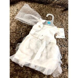 XS White Wedding Dress‎ & Veil Set NWT (Orig. $15)